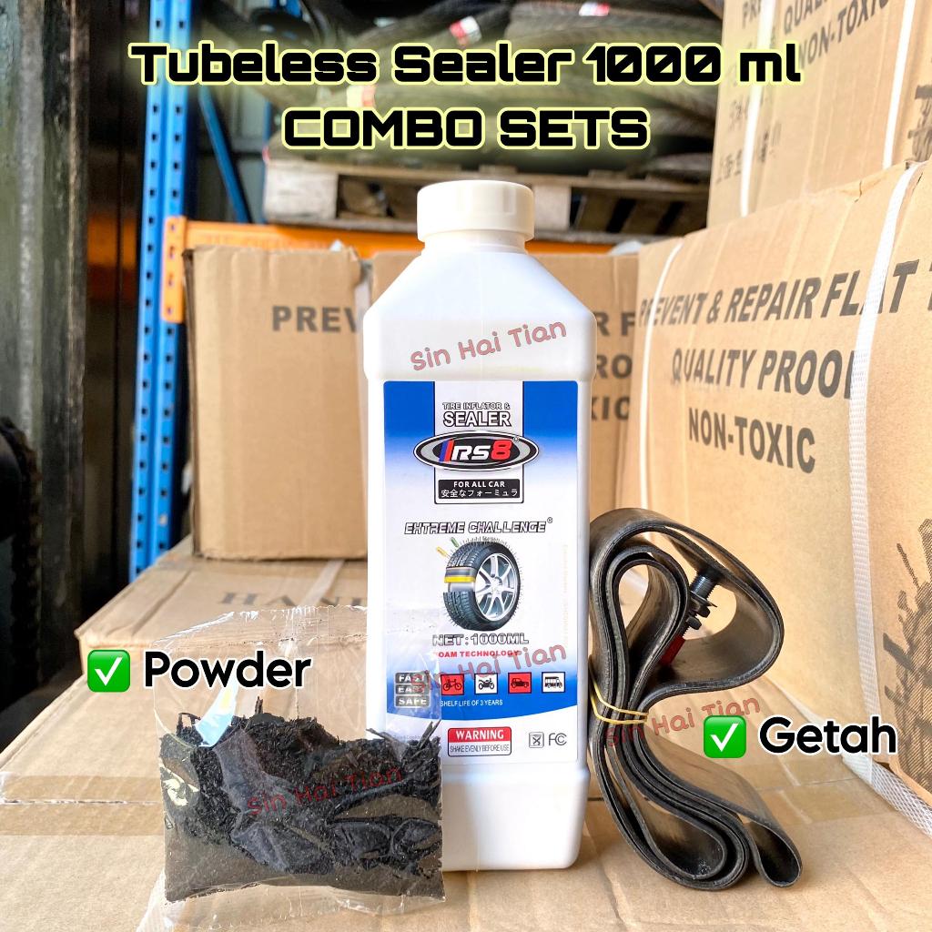 RS8 TUBELESS SEALER SETS 1000ML WITH GETAH RIM AND EXTRA POWDER FOR RIM ...