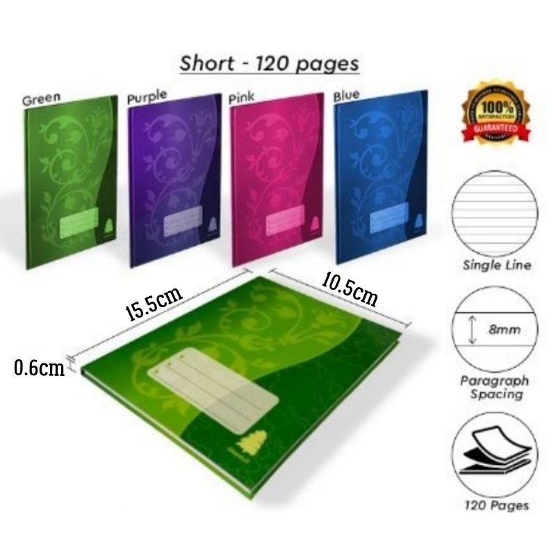 GREENHILL A6 Hard Cover Small Note Book 50gsm 120 200 300 PAGES ...