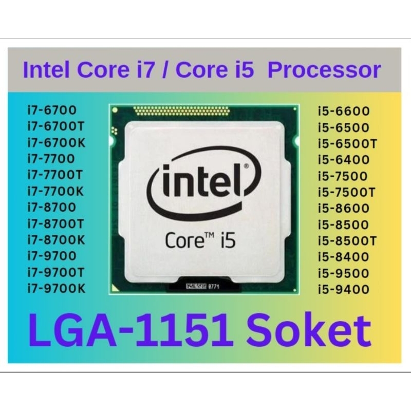 Intel LGA-1151 Soket CPU i7-6700/6700K/6700T/7700/8700/8700K/9700/6500 ...