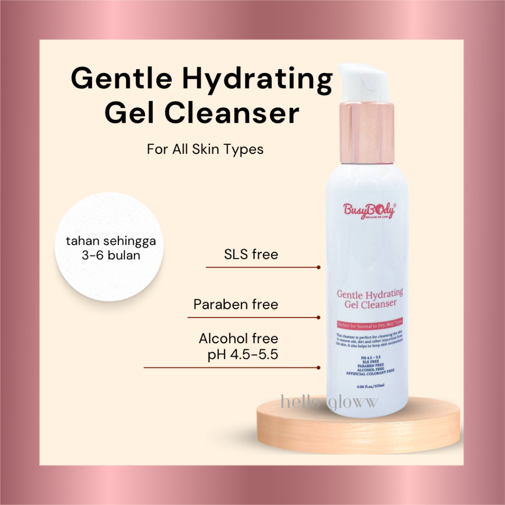 Busy Body Gentle Hydrating Gel Facial Cleanser/Kulit Kering/Sensitif