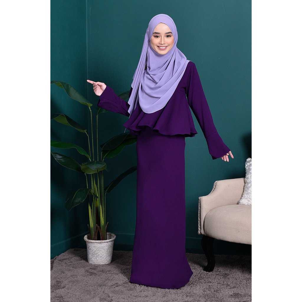 MCC Lifestyle Abaya Alifa Ruffle Plain II Kurung moden kurung plain ...
