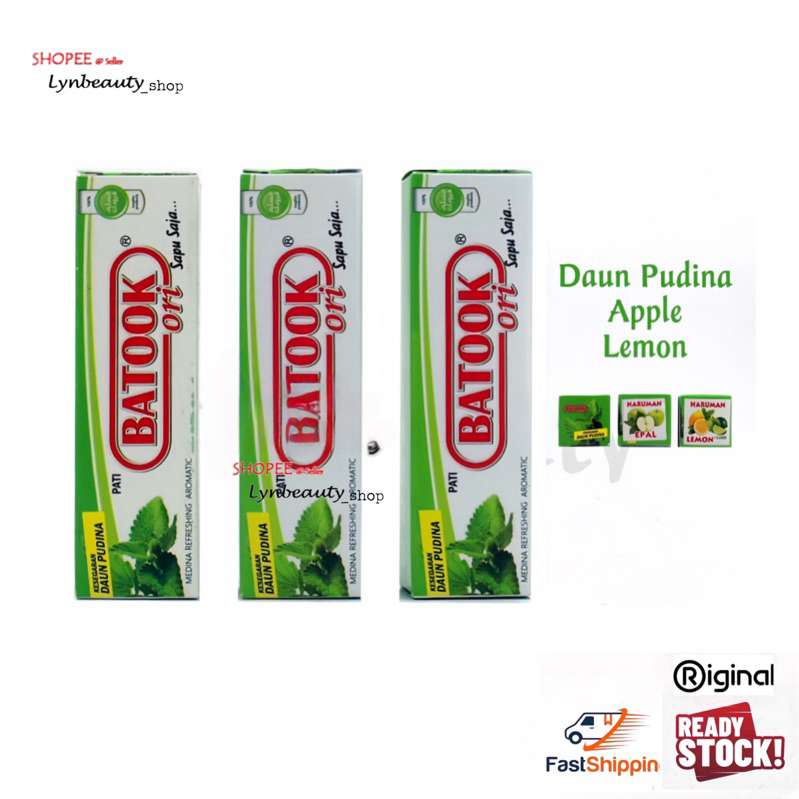 BATOOK ORI MINYAK ANGIN PATI PUDINA / LEMON / APPLE 20ML + | Shopee ...