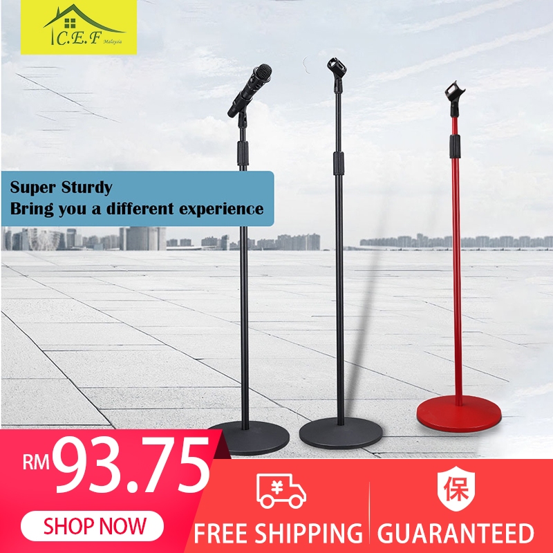 Professional Microphone Stand Height Adjustable 90cm-155cm Round Metal ...