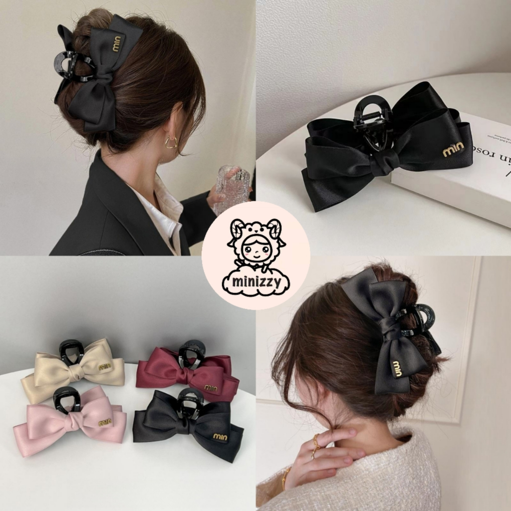 【READY STOCK现货】KOREAN INS NEW STYLE BIG RIBBON MIN HAIRCLIP 缎面蝴蝶结抓夹大号发量 ...