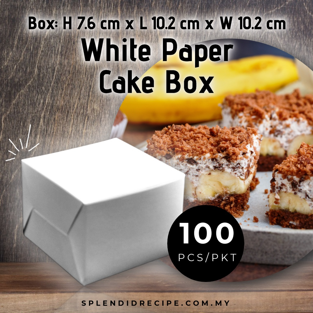4x4x3 White Paper Cake Box (100 pcs/pkt) | Shopee Malaysia
