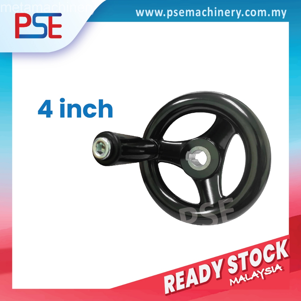 4 INCH Round 3-Spoke Hand Wheel Removable Handle for Milling Grinder ...
