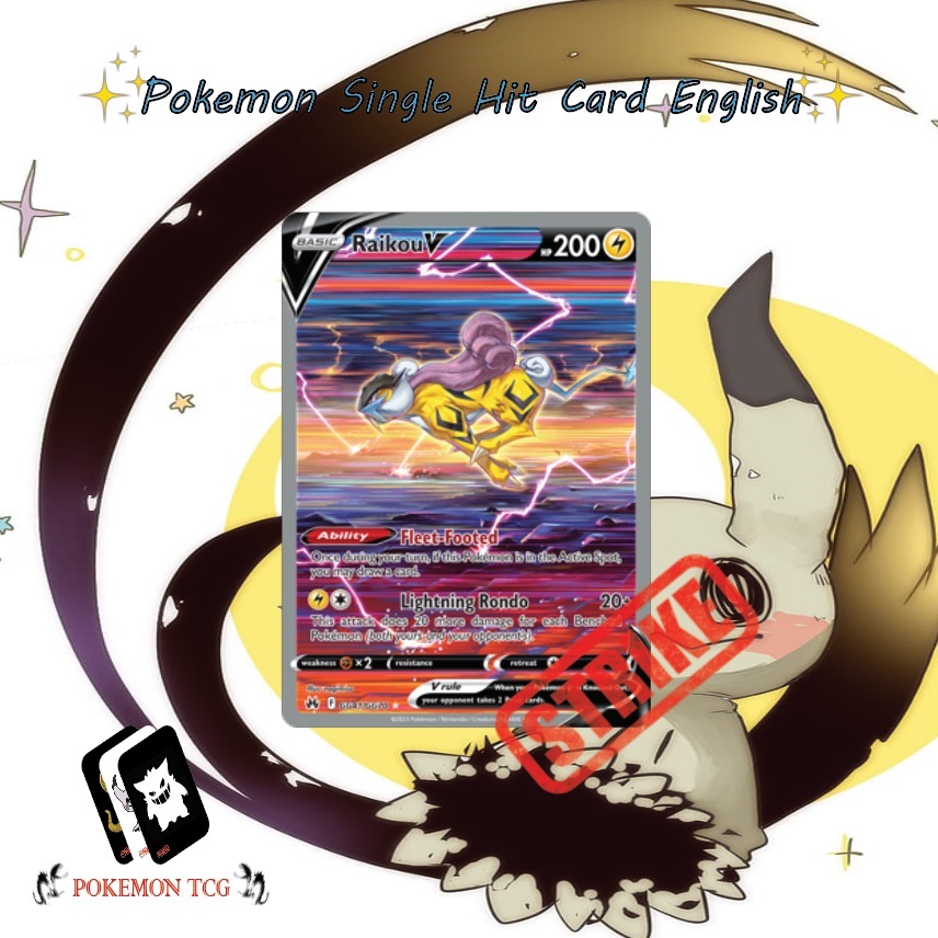 Pokemon Single Hit card English 86 - RAIKOU V GG41/GG70 Crown Zenith ...