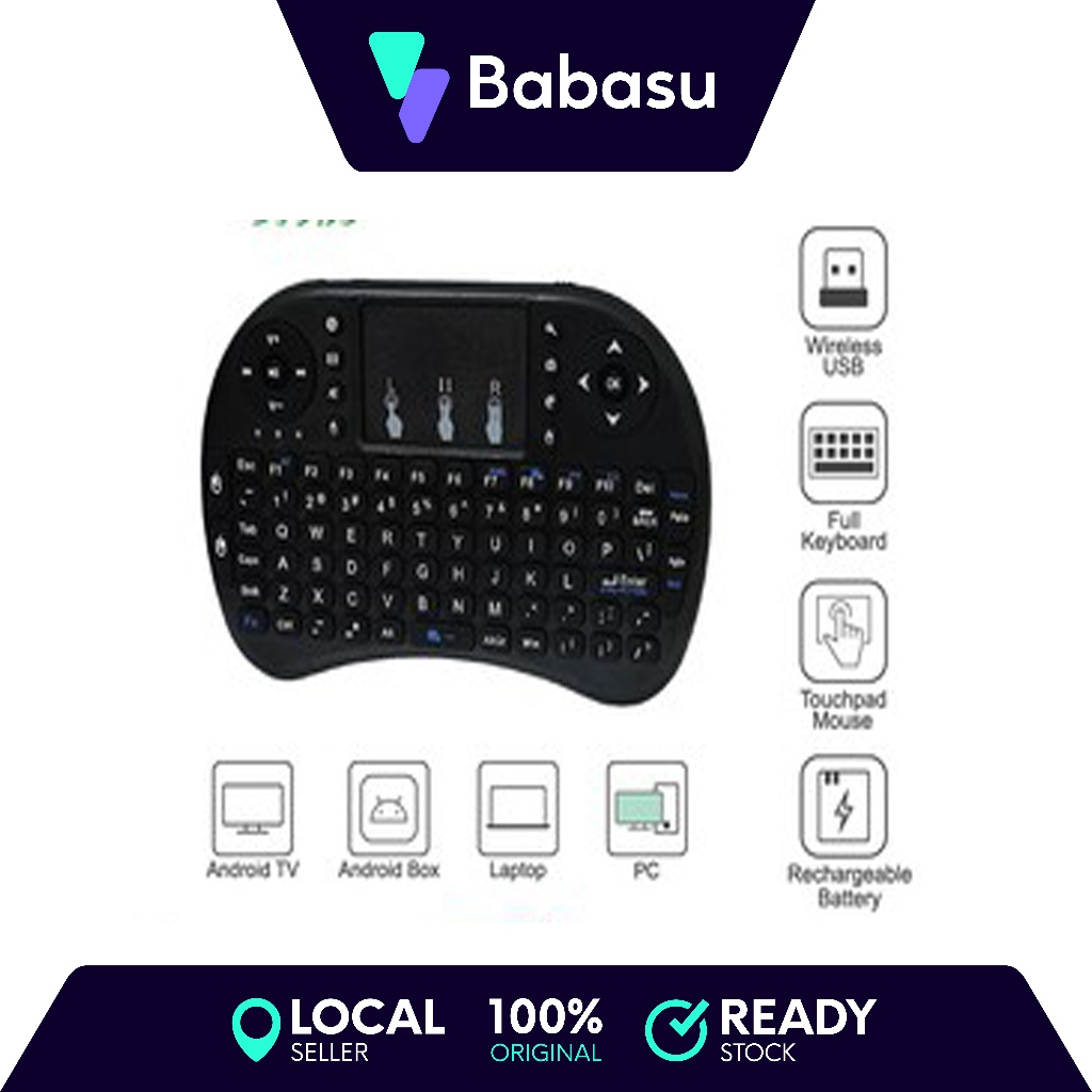 Modeo 2.4G Mini Wireless Keyboard Air Fly Mouse Touchpad For TV BOX PS3 360  PC Black | Shopee Malaysia