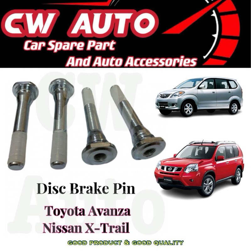 FRONT DISC BRAKE PIN CALIPER PIN WITH RUBBER SILICON TOYOTA AVANZA ...
