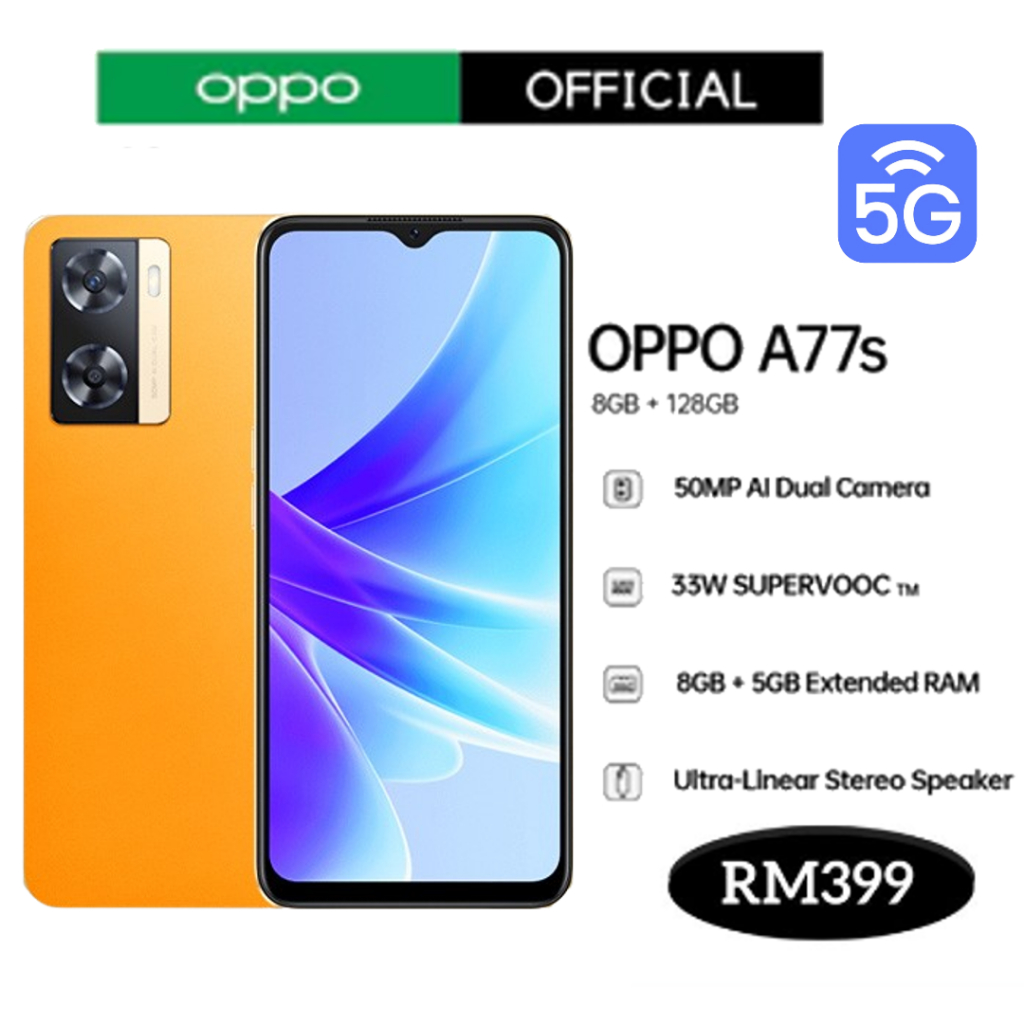 NEW OPPO A77 5G LTE/CPH2473 (8GB+256GB) 6.56 inches, Qualcomm SM6225 ...