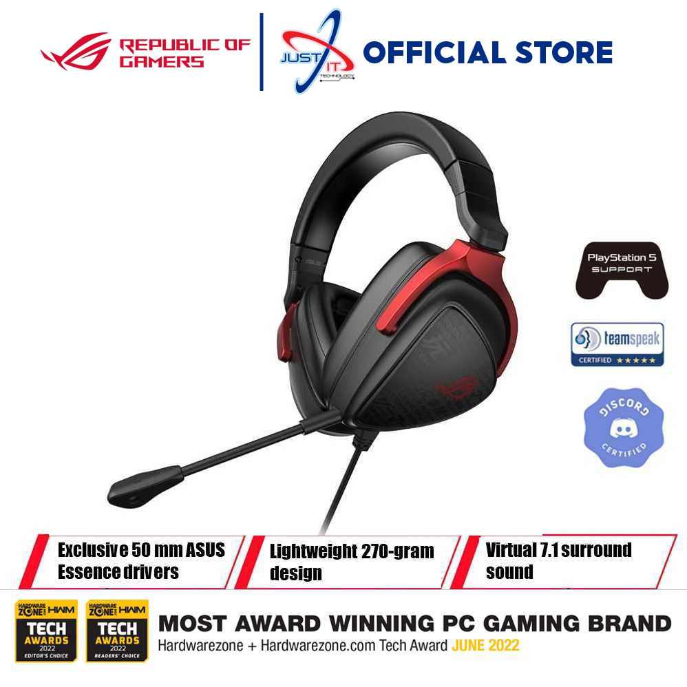 ASUS ROG DELTA S CORE WIRED GAMING HEADSET LIGHTWEIGHT 3.5mm VIRTUAL 7. ...