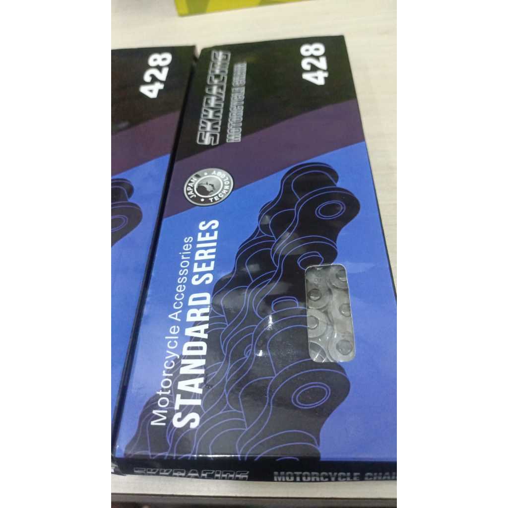SKK RACING 428 MOTORCYCLE CHAIN RANTAI MOTOR 104 / 114 /122 | Shopee ...