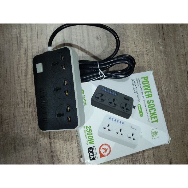 6 USB holes plus three jack sockets (British triangle plug) 6个USB ...