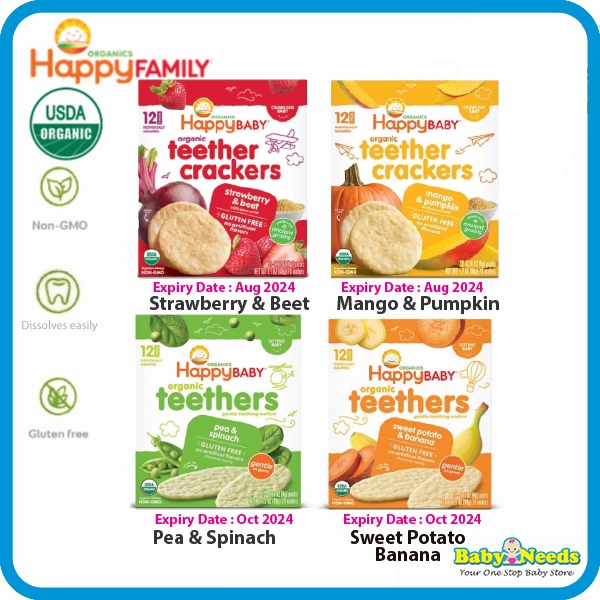 Happy Baby Gentle Teethers Organic Baby Teething Wafers/Crackers Snack