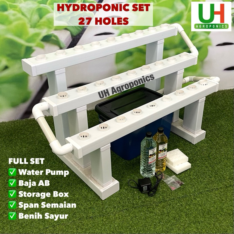 SET HIDROPONIK UHA-27CP | 27 POT HYDROPONICS DFT SYSTEM | Shopee Malaysia