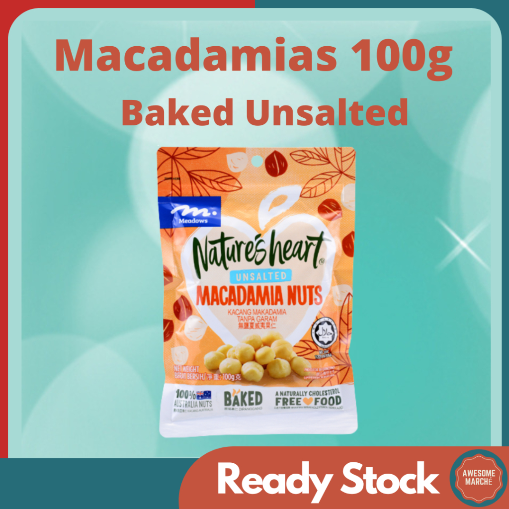 Meadows Macadamia Baked Unsalted 100g Healthy Nuts Nut Snack Snacks ...