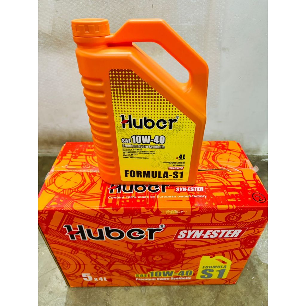 HUBER 10W40 FORMULA-S1 SEMI SYNTHETIC ENGINE OIL 4L (MADE IN GERMANY ...