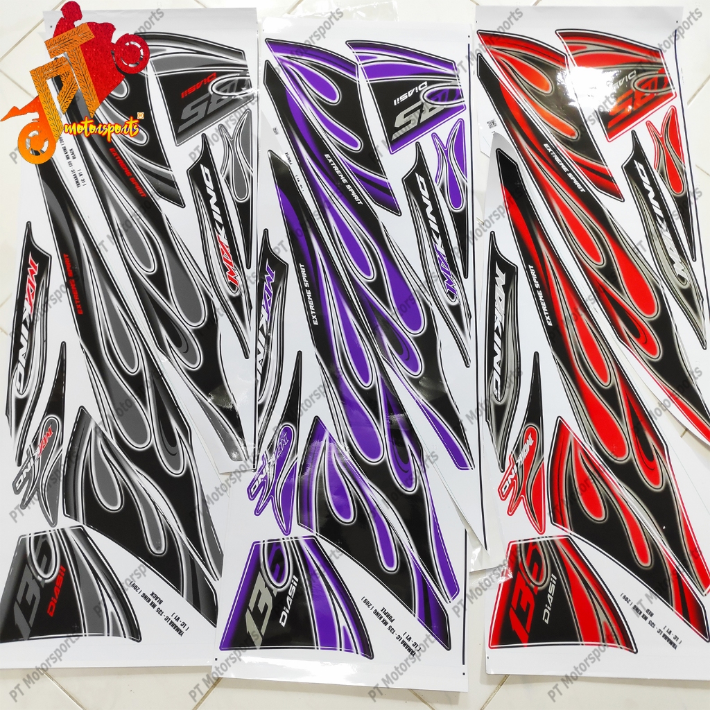 Ready Stock LC V1 V2 V3 V4 V5 V6 V7 Body Sticker Stripe Api Grey Red ...