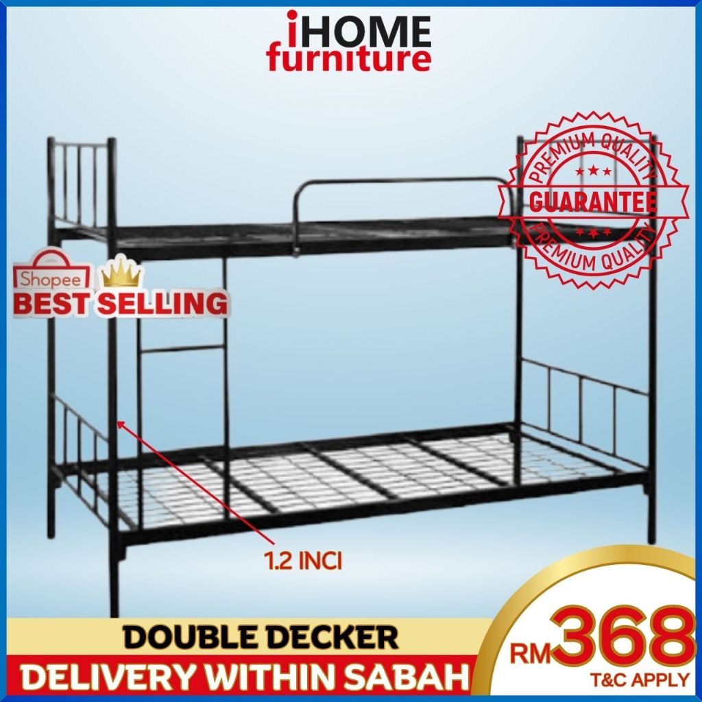 iHOME FURNITURE SABAH 🔥READY STOCK🔥1.2INCH Double decker bed frame ...