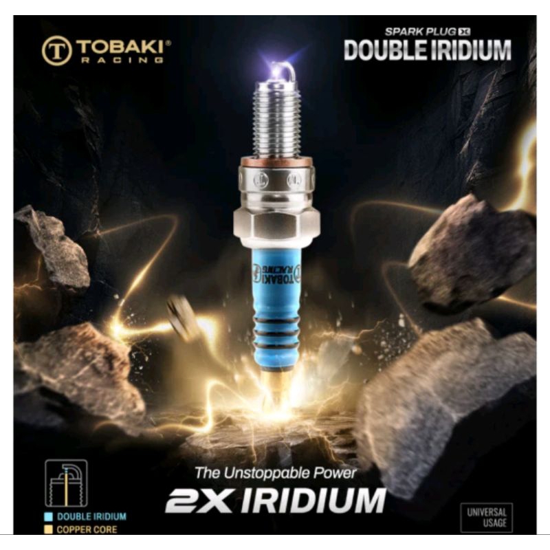 TOBAKI RACING PLUG IRIDIUM DOUBLE LC135 Y15 Y16 NVX EX5 W125 RS150 RSX ...