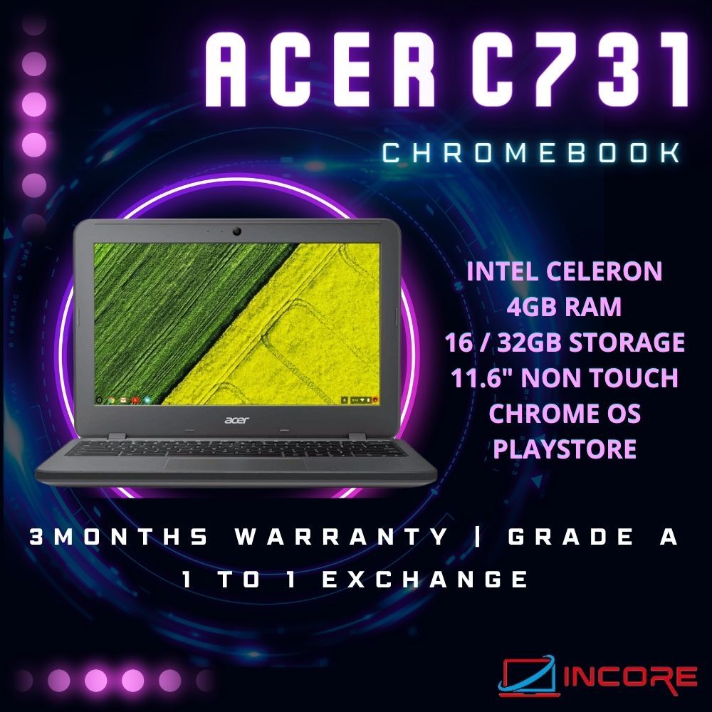 Acer C731 C732 Chromebook - Intel N3060 4GB Ram 16GB 32GB Storage