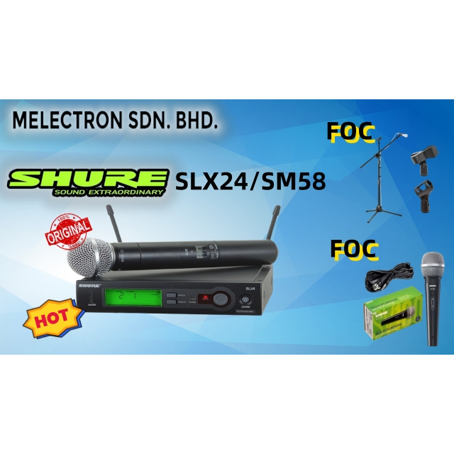 Shure SLX24/SM58 Wireless Handheld System ( FOC MICROPHONE STAND,MIC