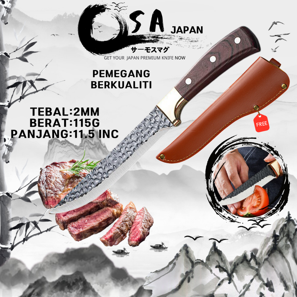Pisau Jepun Viral Berkualiti⚡ Pisau Dapur Tajam Super Sharp Knife Free ...