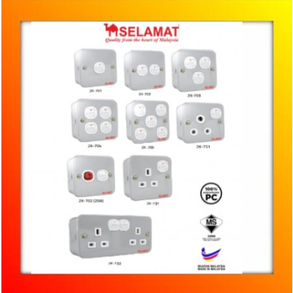 SELAMAT METAL CLAD SWITCH SOCKET (JKR & SIRIM APPROVAL) | Shopee Malaysia