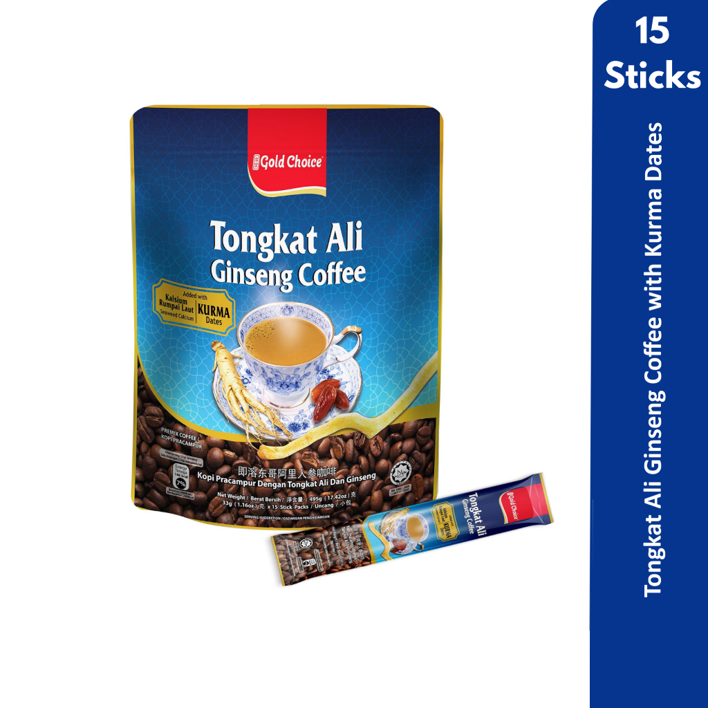 GOLD CHOICE Tongkat Ali Ginseng Coffee With Dates 33g x 15 Sticks ...