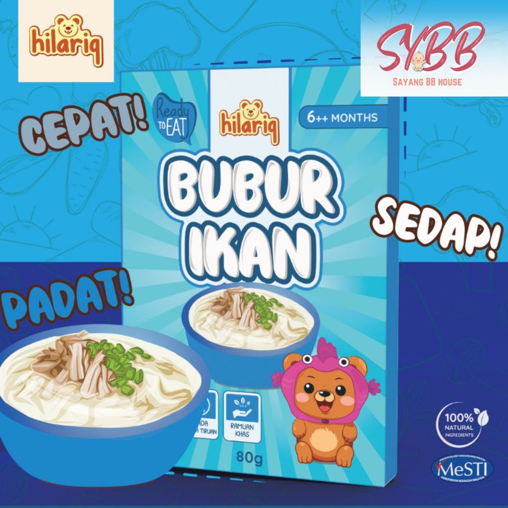 HILARIQ BUBUR BABY READY TO EAT BABY FOOD 6 MONTHS 8 MONTHS TRAVEL