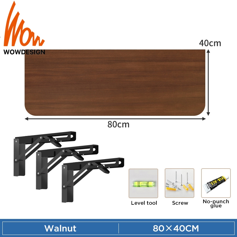 Wall Mounted Folding Table Wall Rack Black Foldable Table With Bracket ...