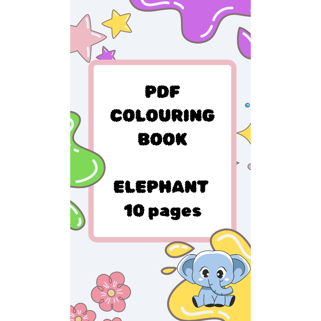 PDF Colouring pages | Elephant | Colour | Kids | 10 Pages-printable ...