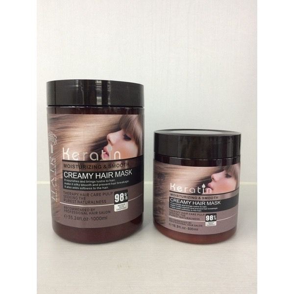 Keratin Hair Mask 1000ml Moisturizing & Smooth Creamy Hair Mask Mask ...