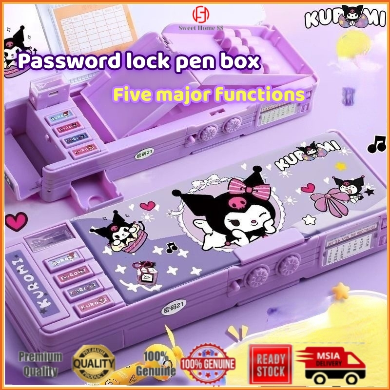 Cute Sanrio Multi-functional Pencil Case with Combination Lock Double ...