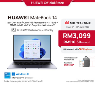 HUAWEI MateBook 14 | All-new 12th Gen Intel® Core™ i5 Processor | 14"/2K FullView Touch Display |