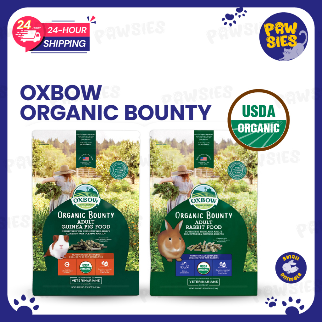 【𝟮𝟰𝗵𝗿 𝗦𝗵𝗶𝗽】 OXBOW ORGANIC BOUNTY Premium Adult Rabbit Food & Adult ... - Organic Fruit-Based Guinea Pig Pellet Food