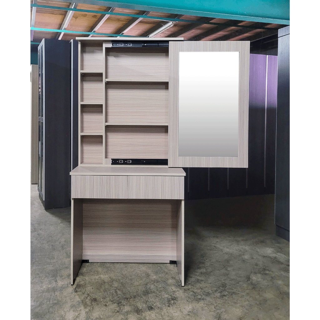 HOMATRIX Make Up Dressing Table With Mirror Sliding Door With Side ...