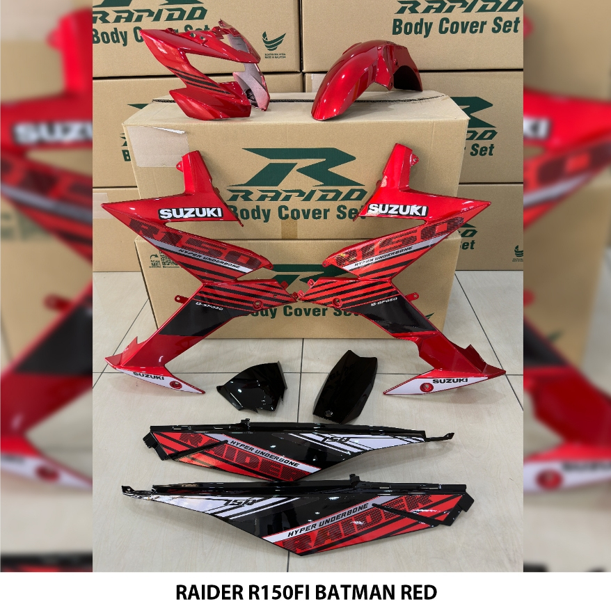 RAPIDO Coverset Suzuki R150 Fi Batman Black Purple Red Body Cover ...