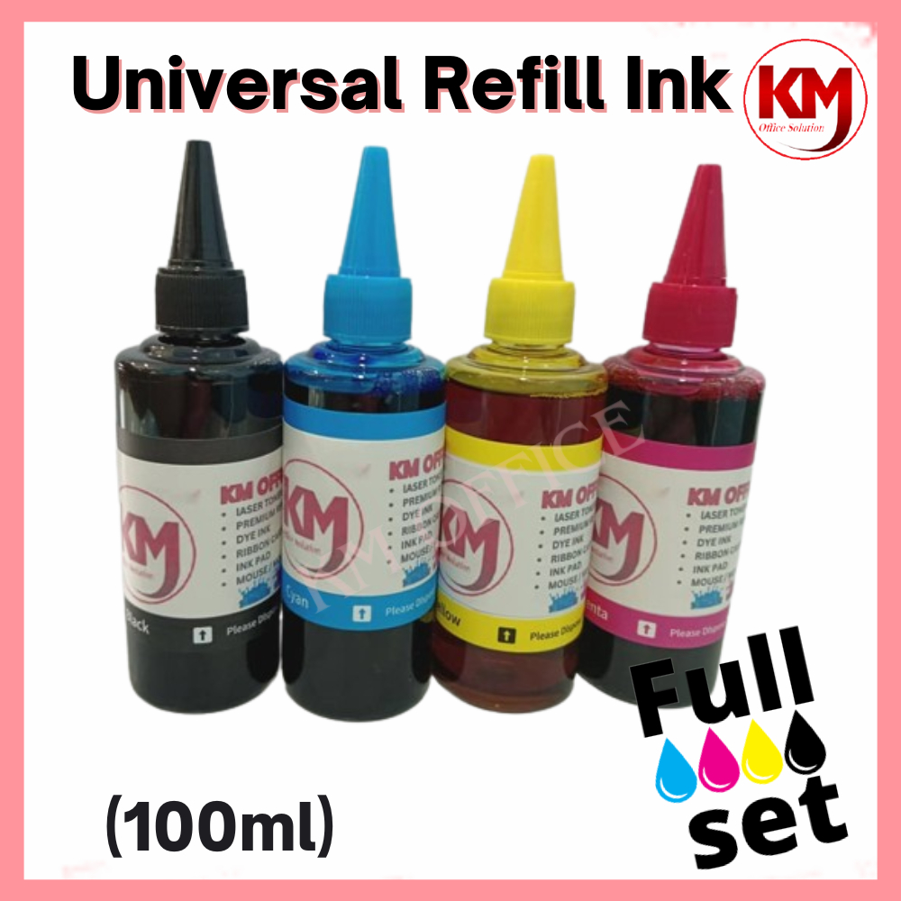 Refill Dye Ink 100 ml Syringe Inkjet Printer 4 Color (BK/C/Y/M) ANY ...