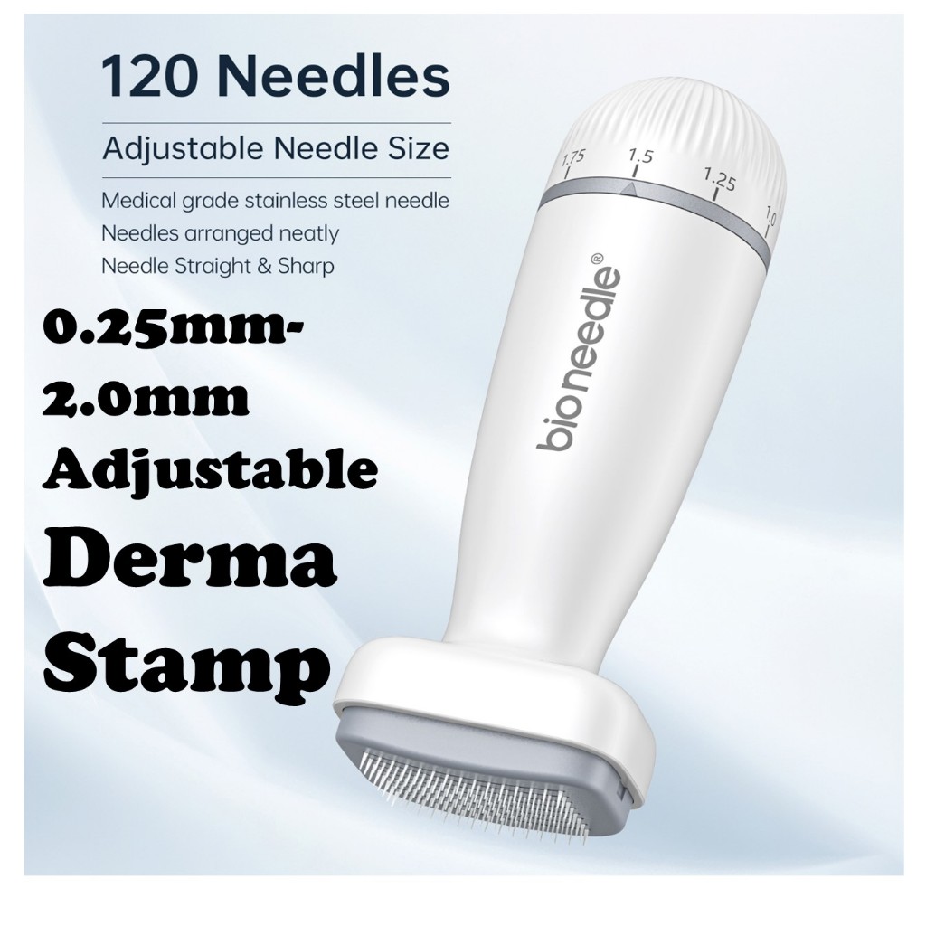 ORIGINAL 8in1 bioneedle 120 stainless steel microneedling derma roller ...