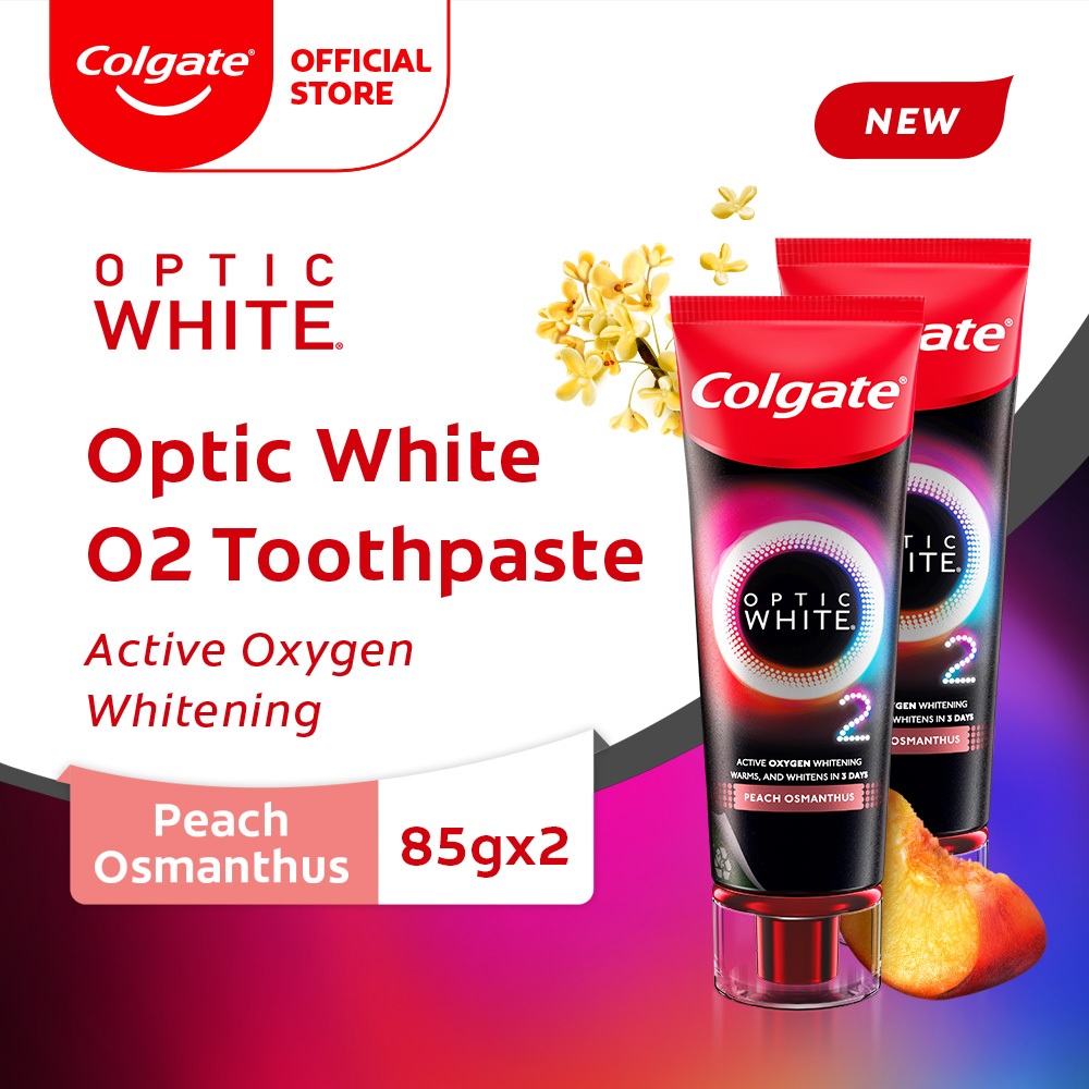 Colgate Optic White O2 Peach Osmanthus Whitening Toothpaste (85G ...