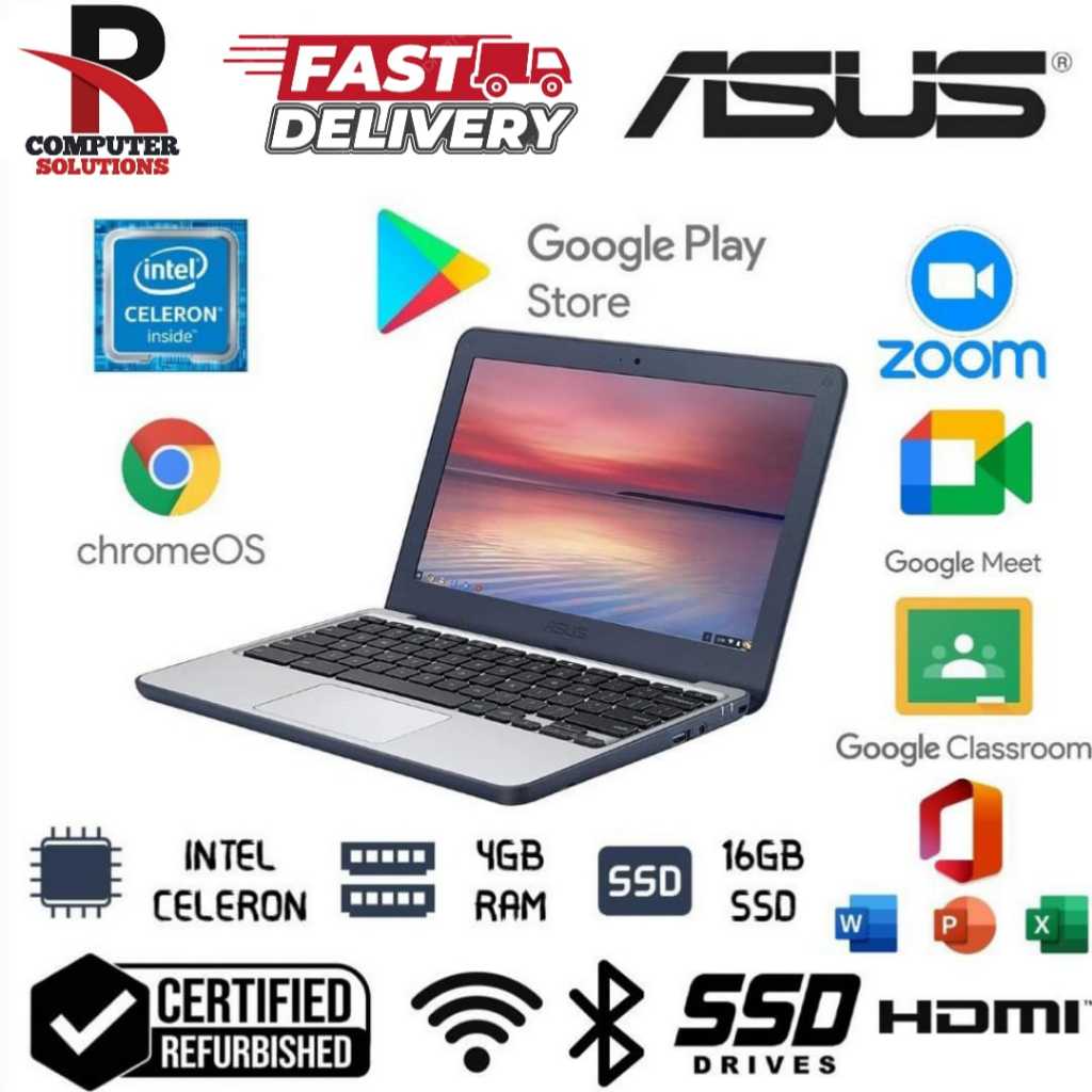 Asus Chromebook Flip 4GB RAM 32GB SSD Storage [ Refurbished ] Play ...