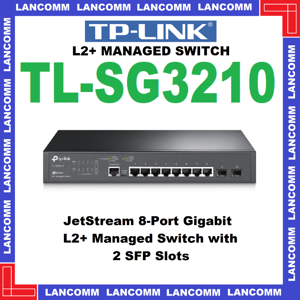 TP-LINK TL-SG3210 JetStream 8-Port Gigabit L2+ Managed Switch with 2 ...