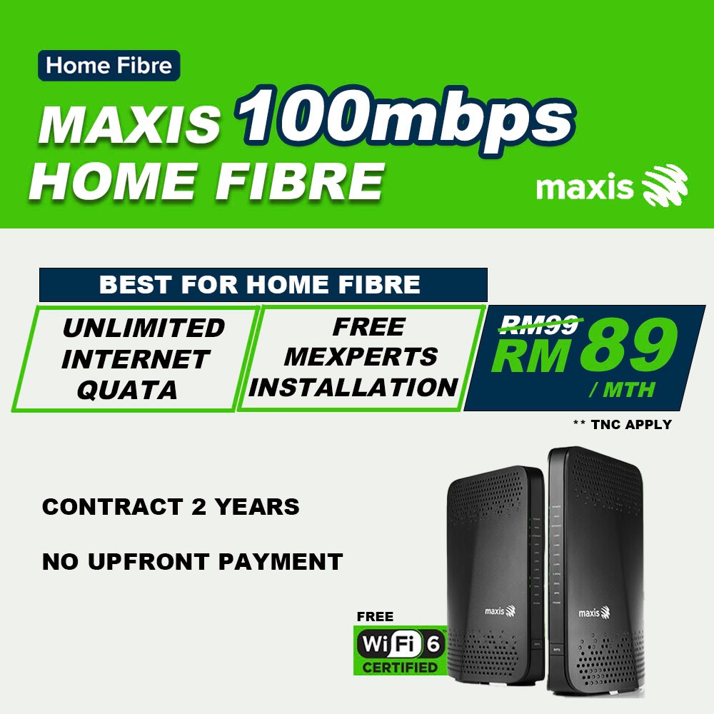 MAXIS HOME FIBRE BROADBAND PLAN 100Mbps/300Mbps/500Mbps/1Gbps/2Gbps ...