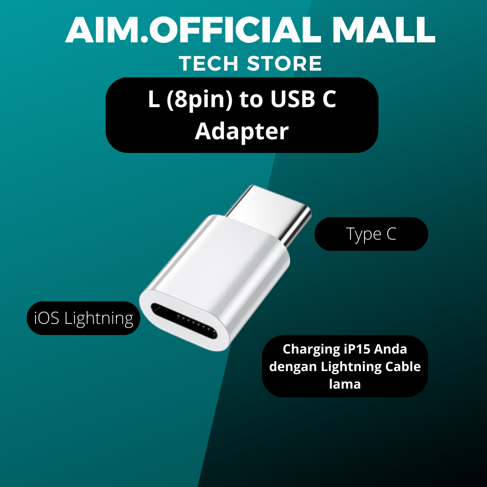 AIM. L to USB C Converter Adapter For Charging Data Transfer/ OTG ...