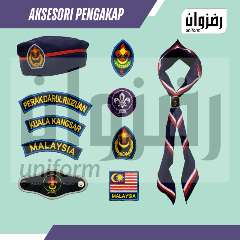 [ready Stock] Aksesori Lengkap Persatuan Pengakap Sekolah Scarf Topi