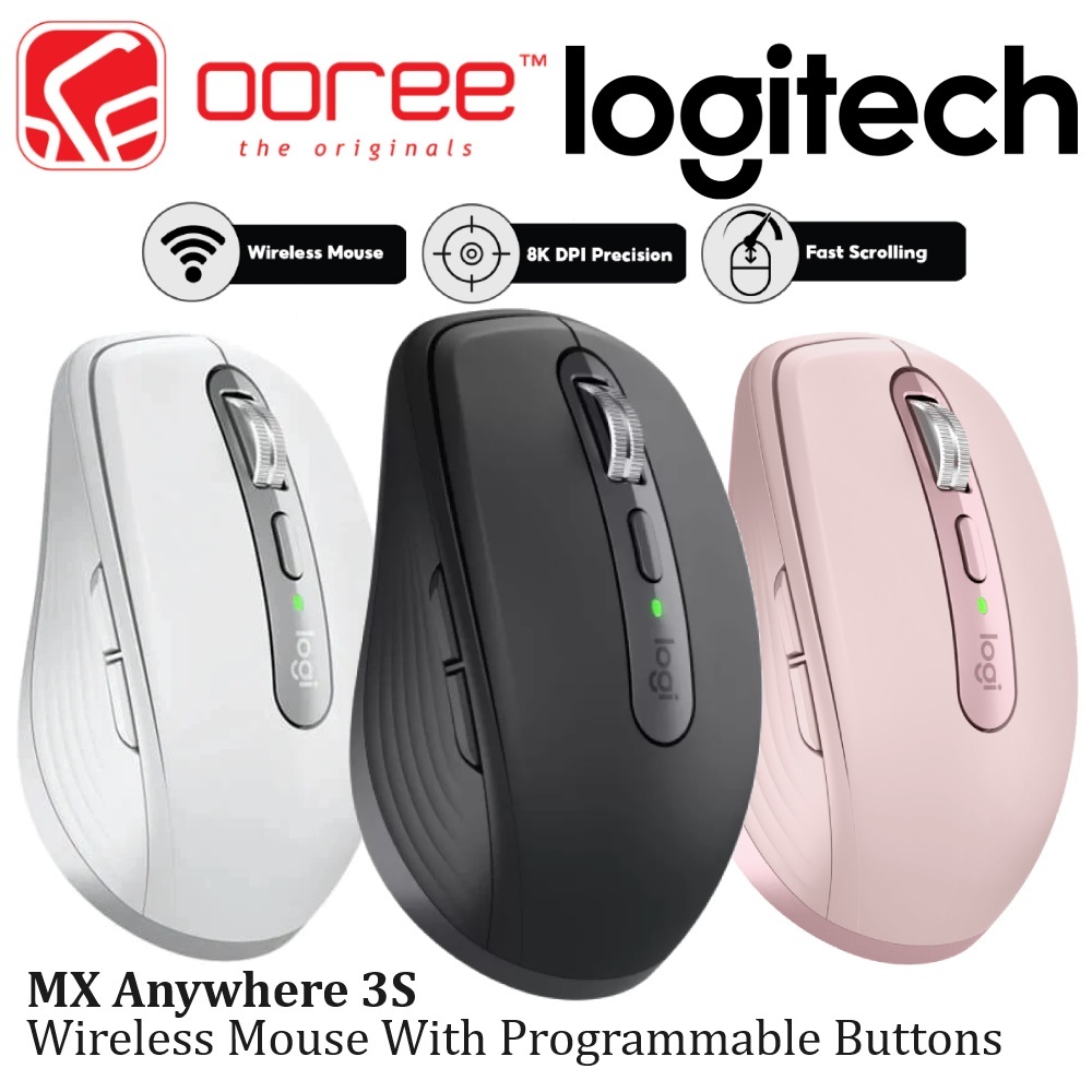LOGITECH MX ANYWHERE 3S COMPACT WIRELESS MOUSE 8000DPI / FAST SCROLLING ...