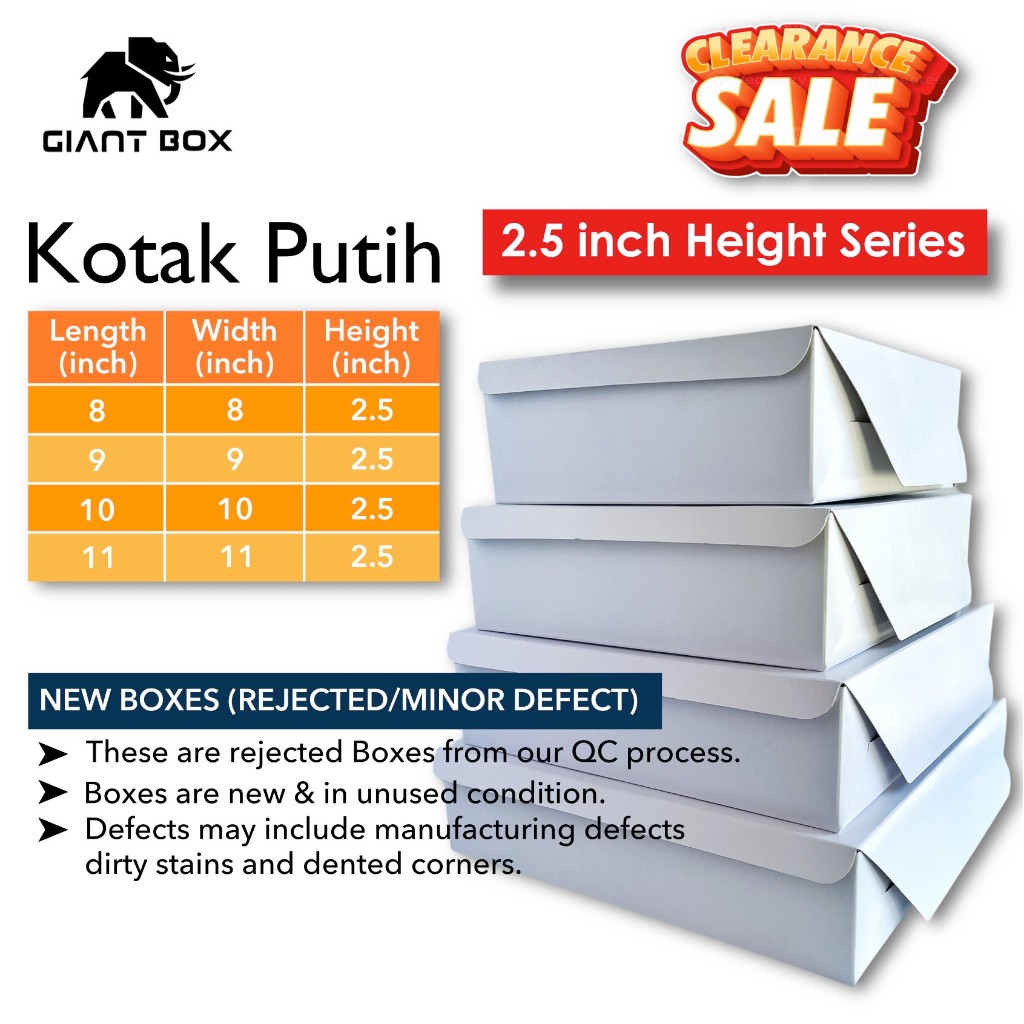 New Rejected/Minor Defect White Box (Kotak Kuih Talam Kotak Kuih Lapis ...