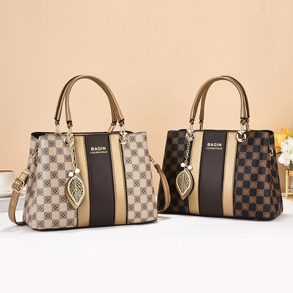BBD PU Leather Large Capacity Shoulder Sling Handbag Women With Long ...