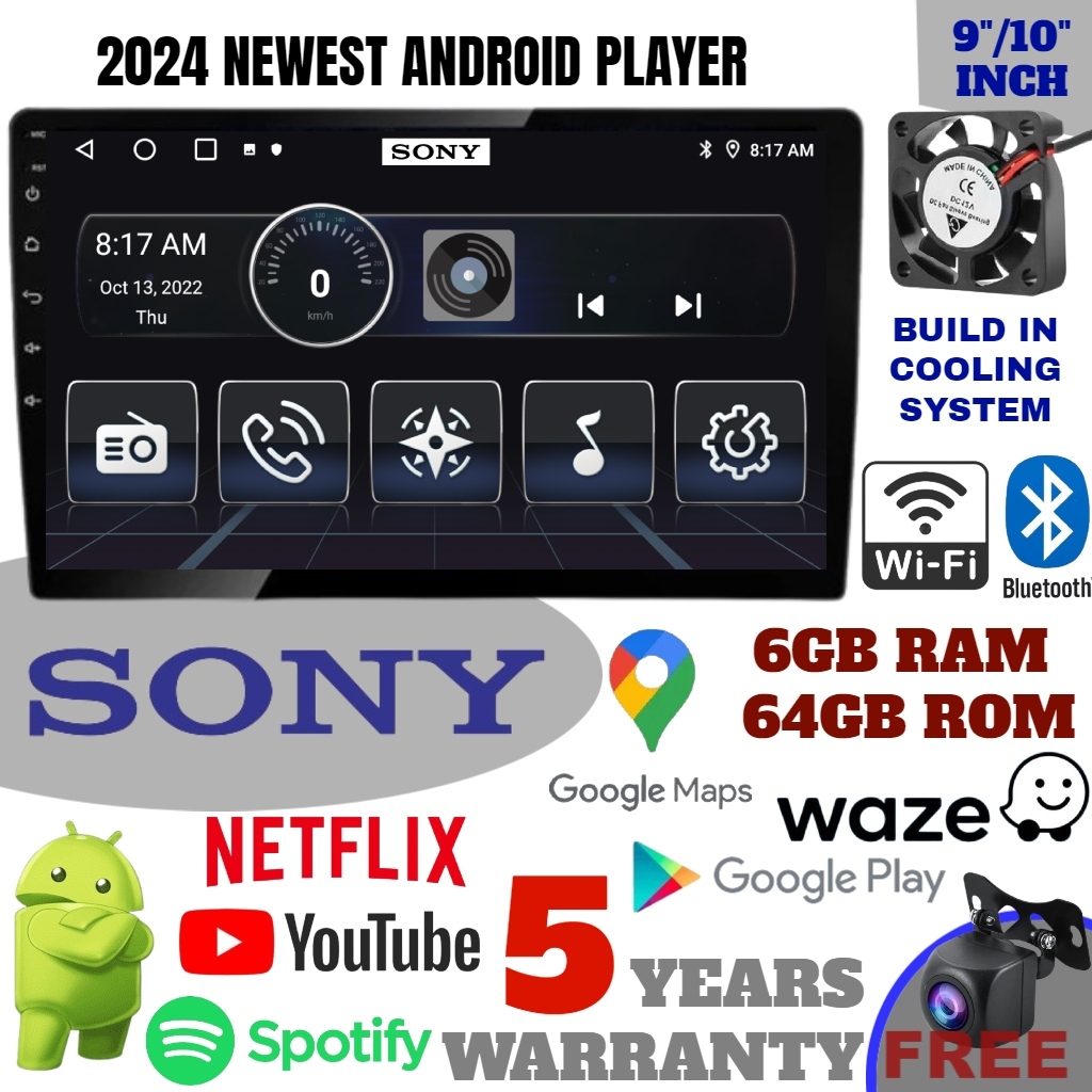Sony 9"/10" QLED Screen Android Car Player (8GB+128GB) Rom Multimedia ...